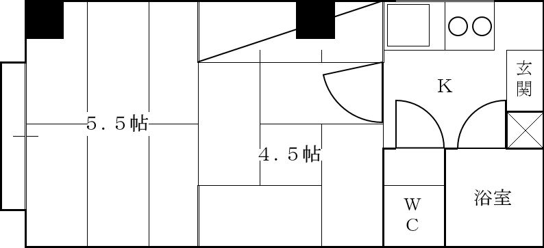 青山荘1号室